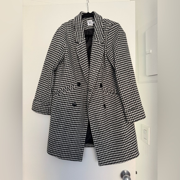 Princess Polly Hossack Houndstooth Plaid Black and White Jacket size 6 - Picture 3 of 9